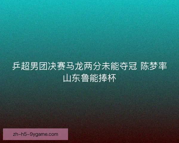 乒超男团决赛马龙两分未能夺冠 陈梦率山东鲁能捧杯